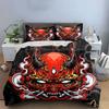 "Japanese Demon Art Decor Set" Bedding Set with 1 Duvet Cover 2 Pillowcases Single Double King Queen, Gift