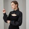 Vintage Mouw Shirtkraag Retro Afneembare Kraag Top Chique Pofmouw Lange Mouw Top Gothic Punk