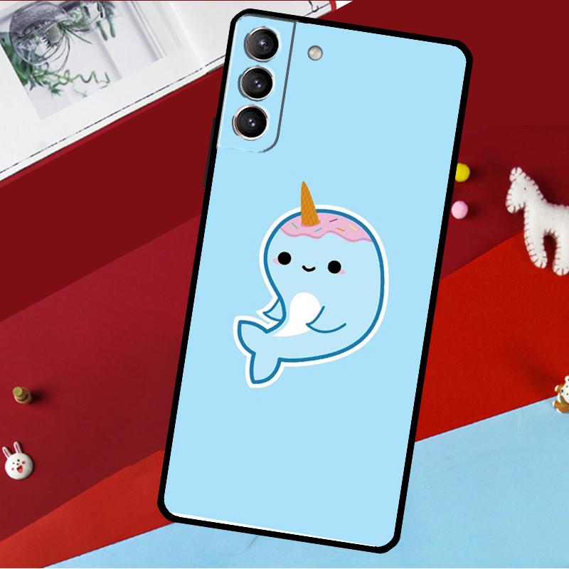 Cute Sea Narwhal Quotes Funda For Samsung Galaxy S26 Ultra S24 S22 S23 S25 Plus S20 S21 FE S9 S10 S25 FE Phone Case