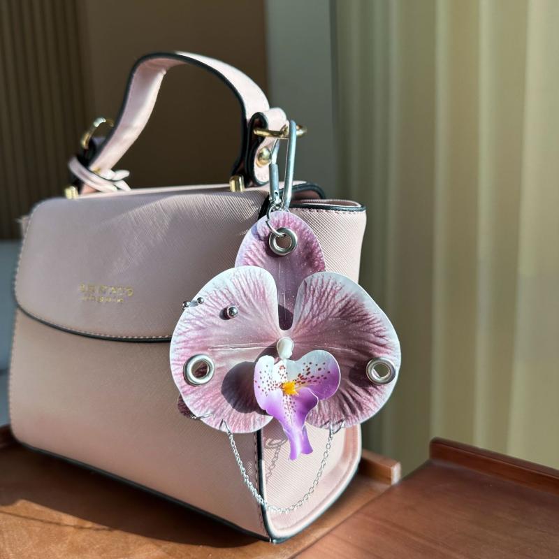 Creative Exquisite Simulation Phalaenopsis Orchid Keychain Pendant Backpack Hangings Decoration Accessories Gifts