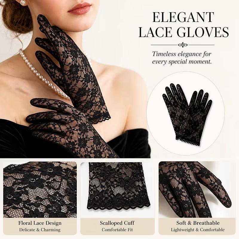 Fascinator Hat With Flower And Veil And Lace Gloves Set For Women Wedding Guest Cocktail Party Royal Ascot Formal Events
