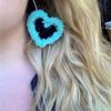 Handcrafted Crocheted Earrings Ornament Unique Heart Shaped Earrings Accessory Simple Ear Hooks for Parties Gatherings