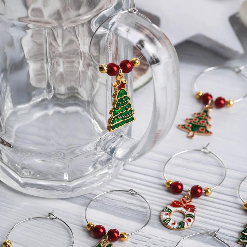 Christmas Glass Cup Identifier Santa Claus Hat Wine Glass Decor Ornaments Christmas Decorations Navidad Noel New Year 2026