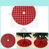 Charming Red And Black Plaid Christmas Tree Skirt 90cm Festive Holiday Decoration