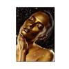 African Women Canvas Painting Black Gold Woman Poster and Prints Scandinavian Wall Art Picture for Home Decor Living Room Mural