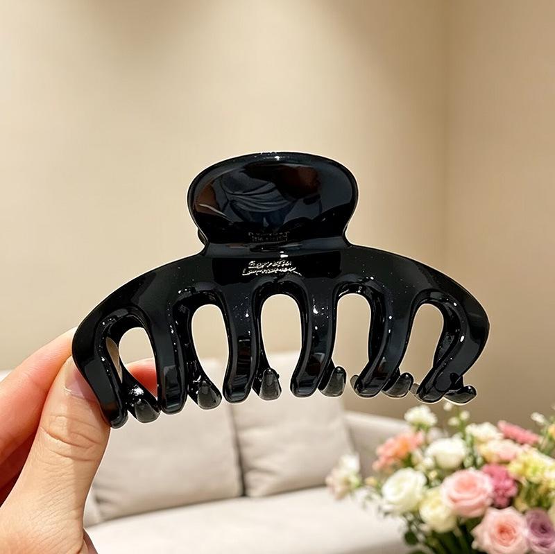 Elegante Schwarze Strass-Haarklammer - Großes High-End-Accessoire