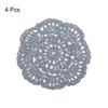Uxcell Crochet Doilies, Cotton Woven Coasters, Lace Round Handmade Coasters with Floral Patterns for Wedding Party Decorations, Gray, 100mm, 4 Pieces