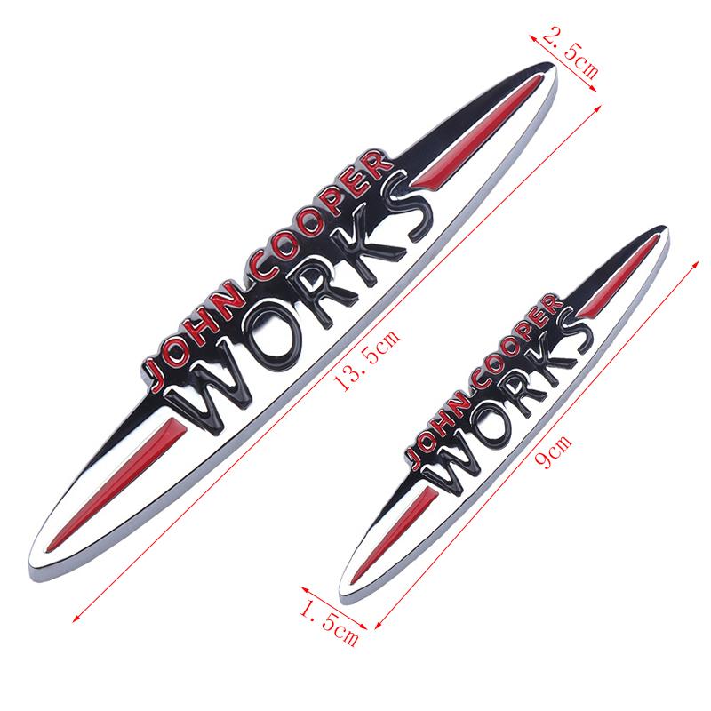 3D Metal Embelm John Cooper Works Logo Car Grill Badge Trunk Sticker Auto Accessories For Mini R56 R50 F56 R52 R57 R58 R6