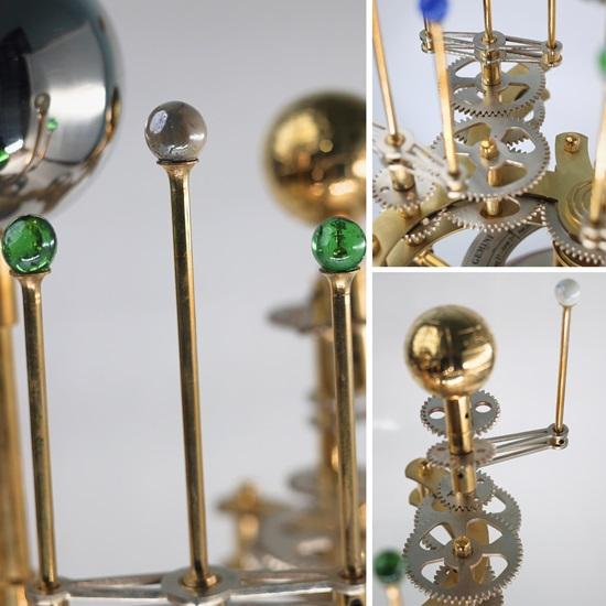 45.72 cm Luxury Art Piece for Book Shelves Brass and Steel Orrery A Larger Model of the Solar System with planets
