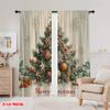 2pcs,2D plane printing Curtains&Window Treatment Christmas Tree (2) Versatile Polyester Fabric (without rod) Decorations Inside