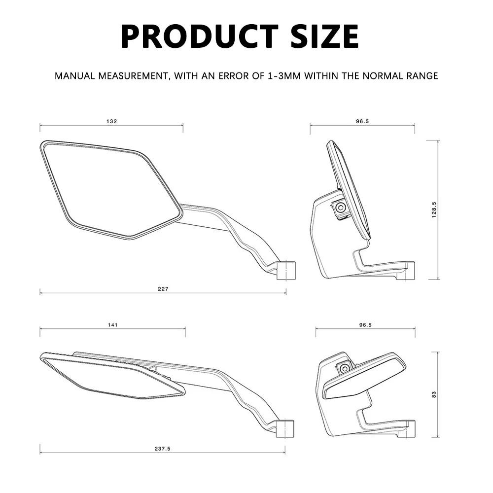 1 Pair Motorcycle 360° Rotation Side Rearview Mirror Fit For Honda CB650R CB650F