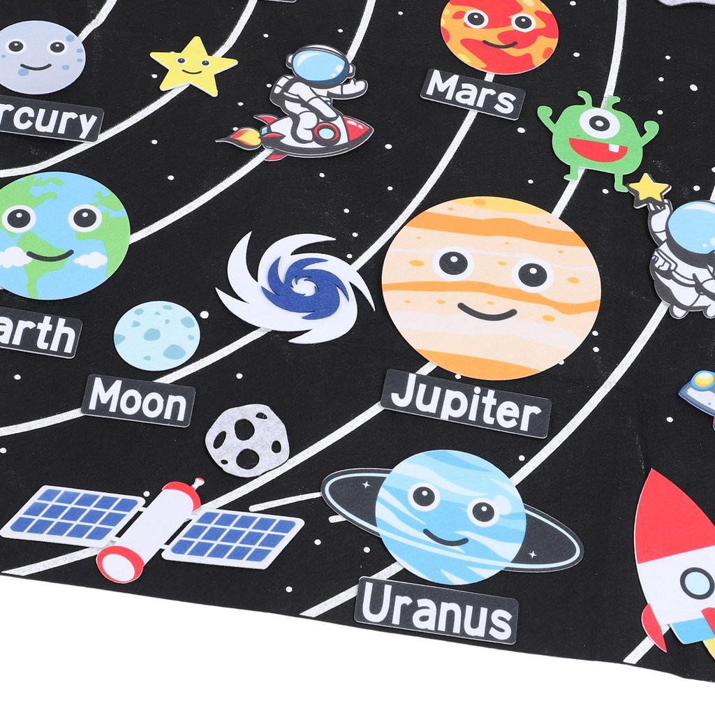 40PCS Solar System Felt Story Board Set Outer Space Universe Storytelling Educational Early Learning Felt Story Board