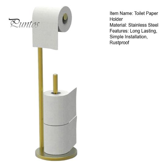 Freestanding Toilet Paper Holder with Non-Slip Stable Base Easy Assembly Large Capacity Bathroom Roll Paper Stand