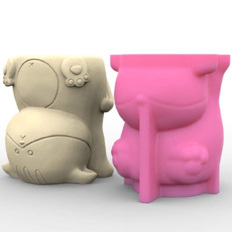 Succulent Plant Pots Silicone Mold Cat Panda Resin Mold DIY Animal Resin Mold
