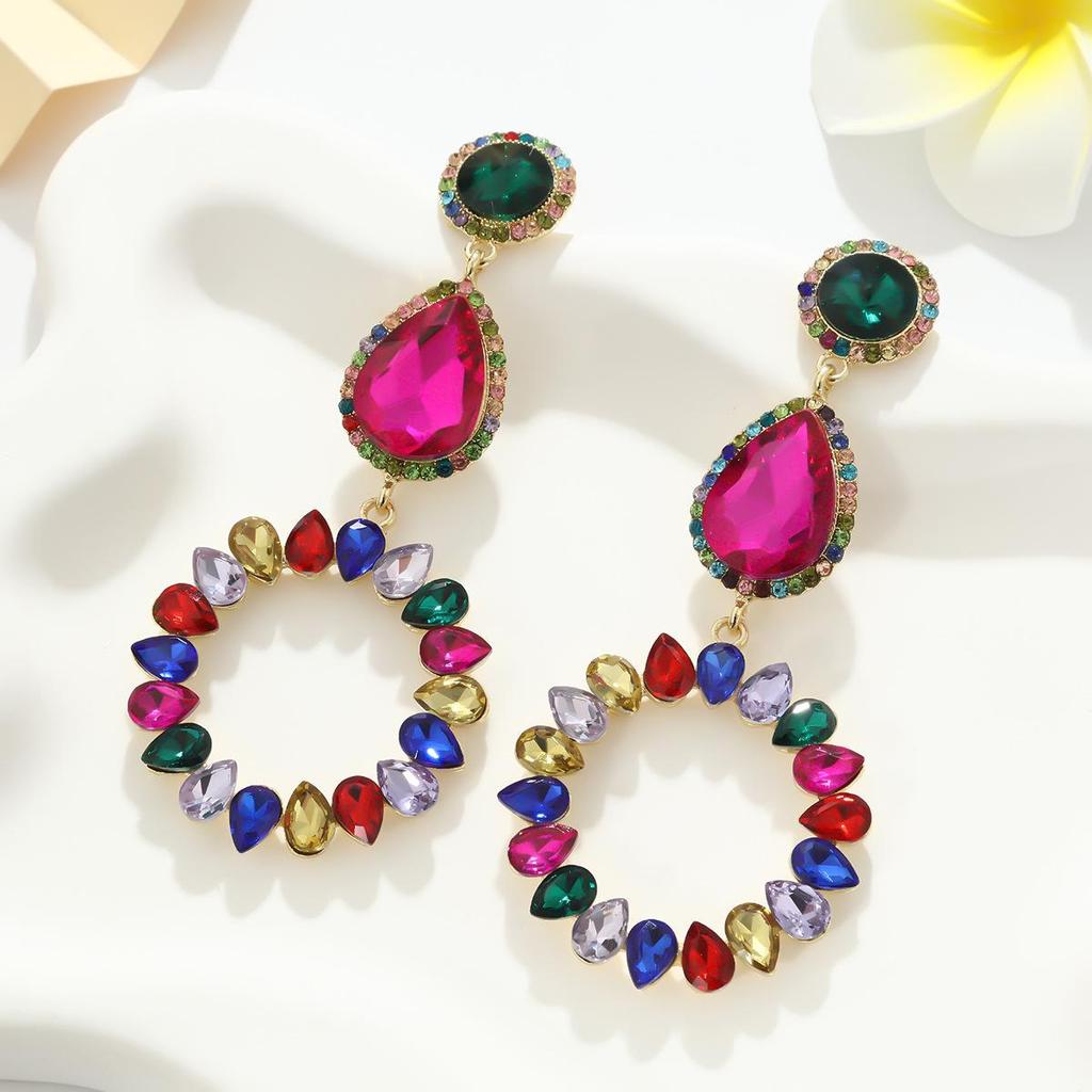 Japanese-Korean Exaggerated Waterdrop Earrings: Elegant High-End Masquerade Accessories