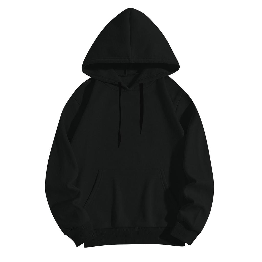 Women's Fashion Solid Color Hooded Drawstring Long Sleeve Loose Pullover Sweatshirt Top