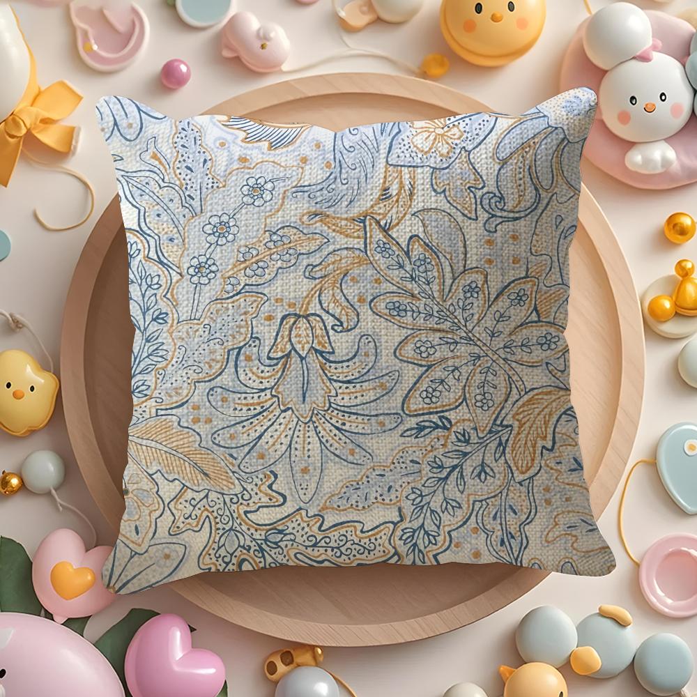 Retro Aristocratic Flower Pattern Cushion Cover DoubleSided Printed Organic Linen Pillow Cover Decorative for Sofa Home