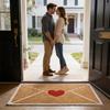 Heart Envelope Valentine Door Mat Non-Slip Indoor Outdoor Welcome Rug Front Door Entryway Decor for Holiday Season Home Balcony