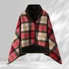 Multi-function Plaid Wearable Blanket Thicken Fleece-lined Casual Office Blanket with Button Soft Home Shawl Blanket Winter