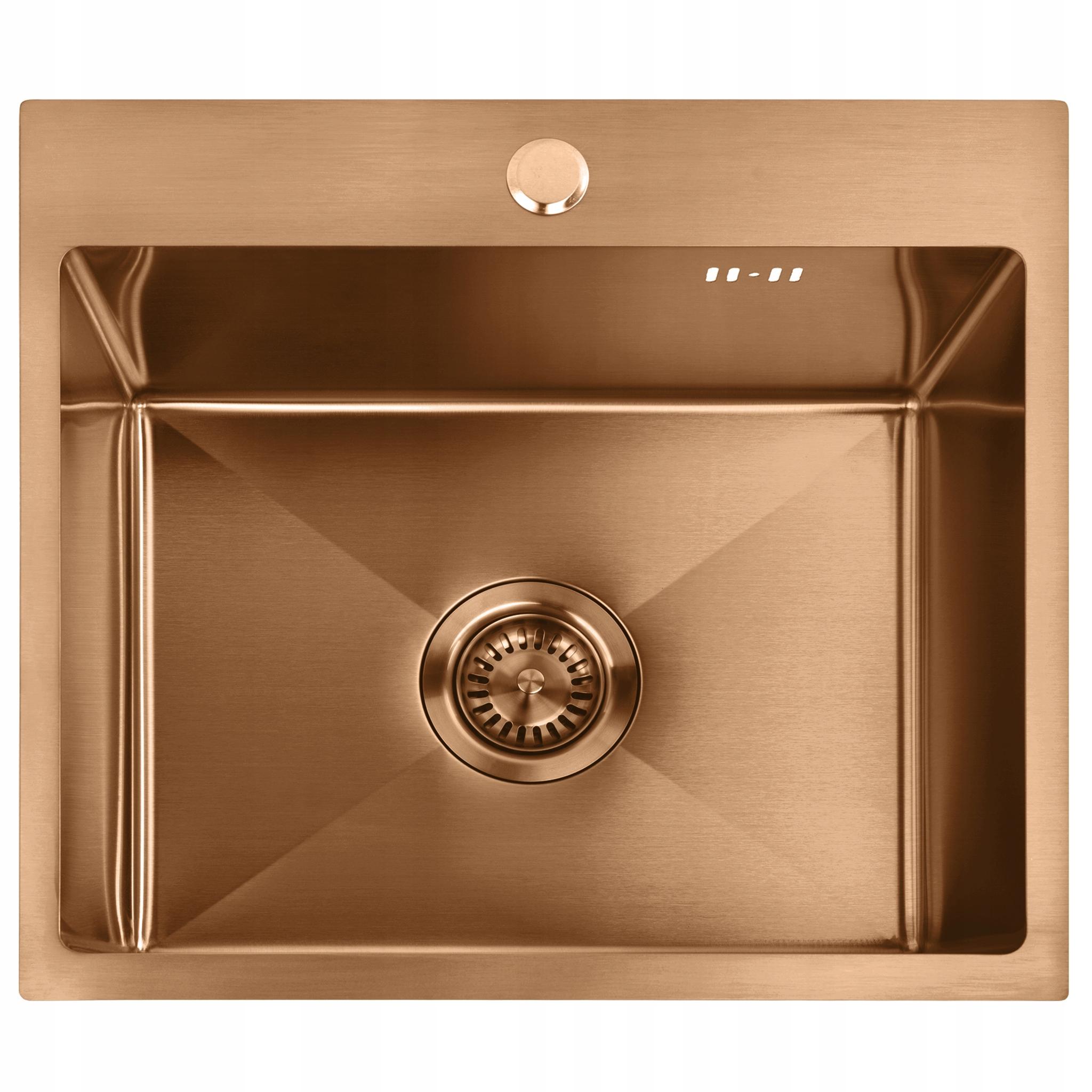 Single Bowl Brushed Copper Inset Sink