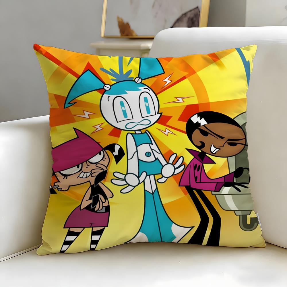 cartoon My Life as a Teenage Robot Cushion Cover Soft & Easy-Wash Pillow Case – Versatile for Couch, Bed, Travel and Office