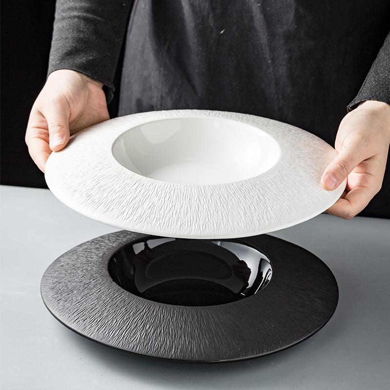 Japanese Straw Hat Plate, Creative Features, Deep Plate, Crucian Carp Soup Plate, Ceramic Pasta Plate, Pastry Plate, Dessert Plate, Tableware