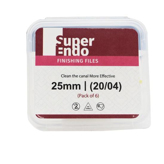 Fișiere de finisare SuperEndo 20/04 - 25mm (Pachet de 6)