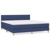 3140791 vidaXL Lit à sommier tapissier avec matelas Bleu 160x200 cm Tissu