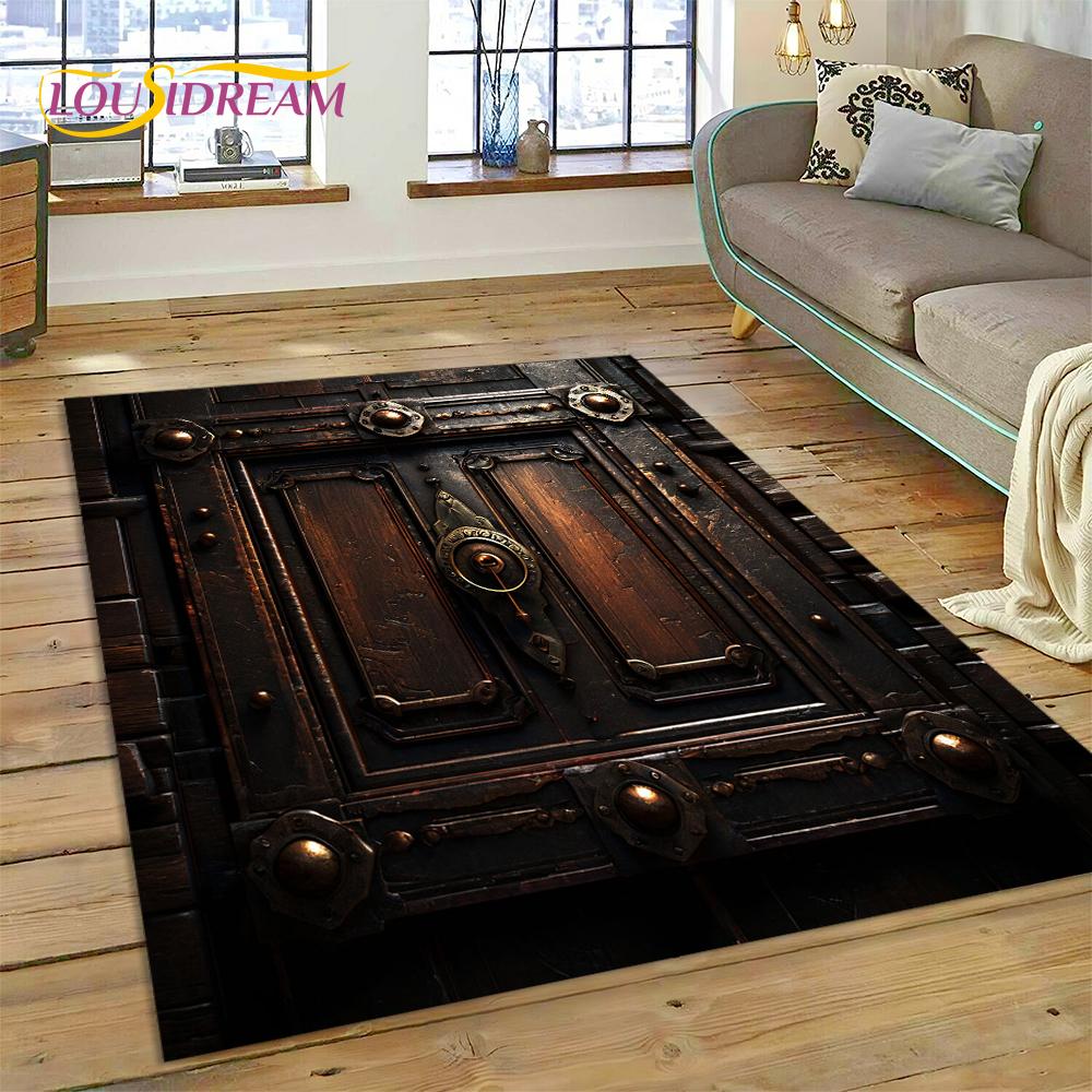 Illusion God's Temple Door Gate Carpet Rug for Living Room Bedroom Home Sofa Decoration,Kids Play Rug Floor Mat