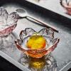 Pink Glass Bowls Set of 3/6, Small Dip Bowls Sauce Plates - Japanese Sakura Flower Cherry Blossom Shaped Bowl for Dessert