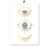 Paintings for Interior Abstract Evil Eyes Lotus Canvas Wall Art Gold Blue Posters and Prints for Living Room No Frame