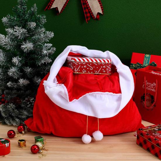 Weihnachtsgeschenktüten Groß Kordelzug Geschenkbeutel für Nikolaussack Süßigkeiten Geschenkaufbewahrung Festlich