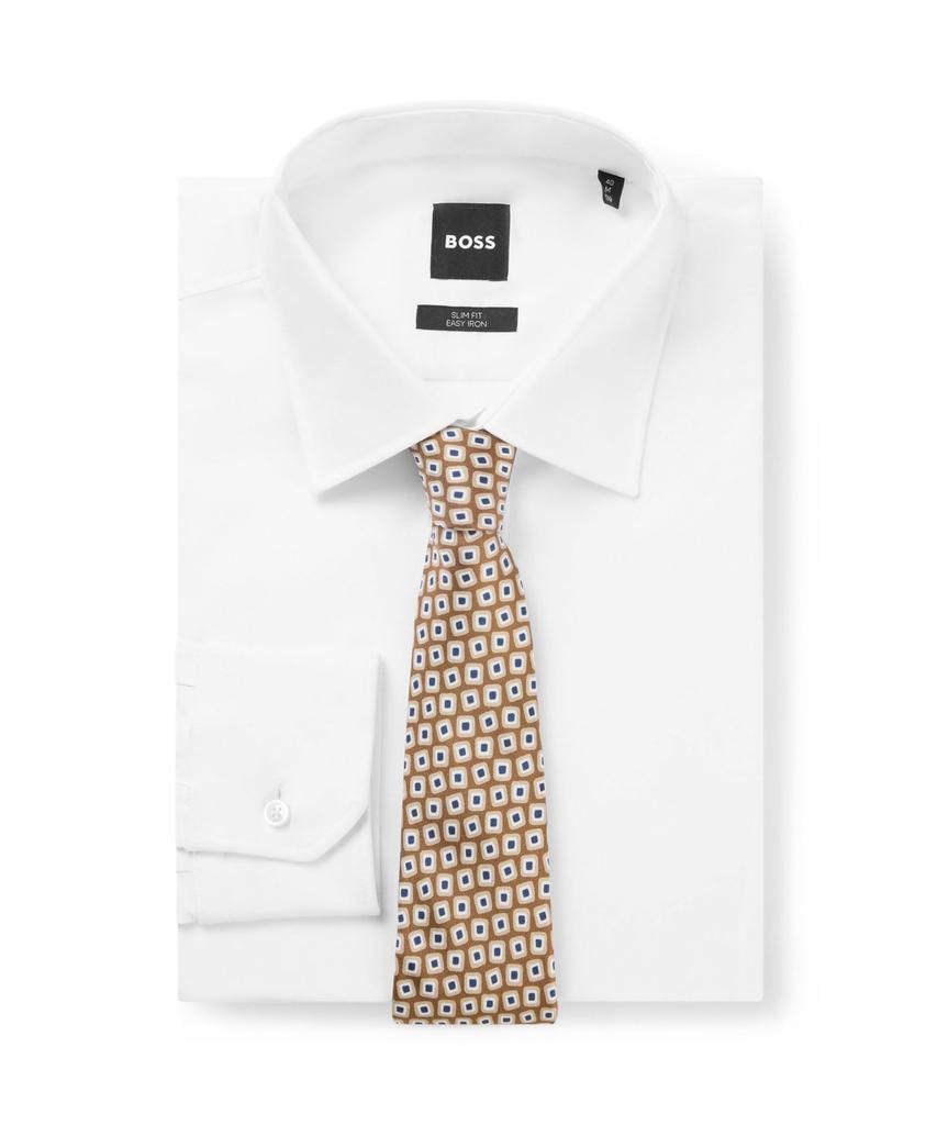 Gift Silk Tie Pocket One Brown [BOSS] Set & Square, Printed, Men's, Size,