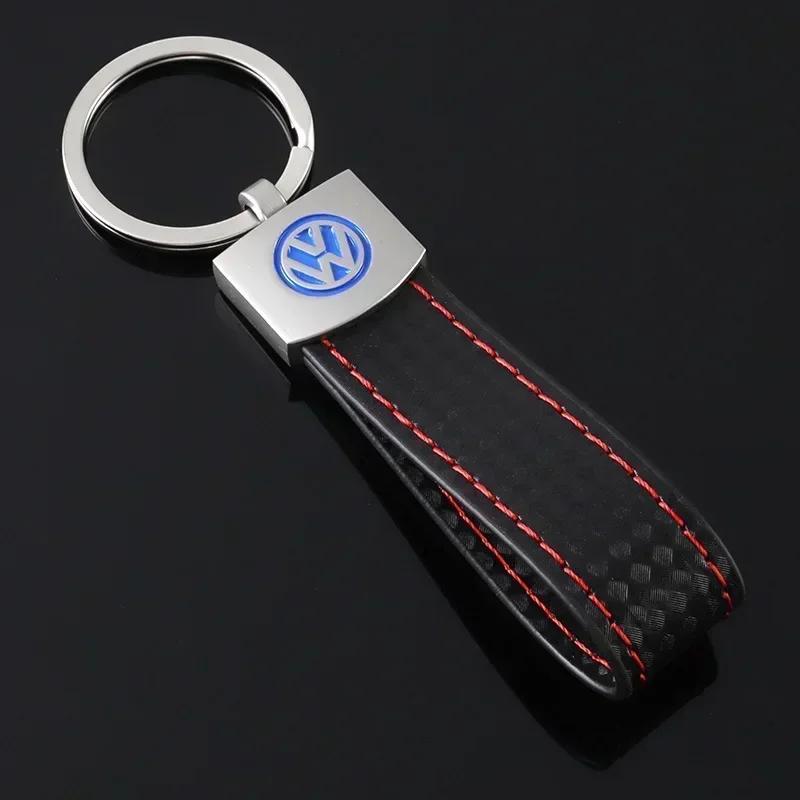 2026 Hot For Volkswagen VW Leather Car Logo Keychian for Volkswagen Golf Sticker Jetta Touareg Tiguan Polo Bora Sagitar TACQUA S