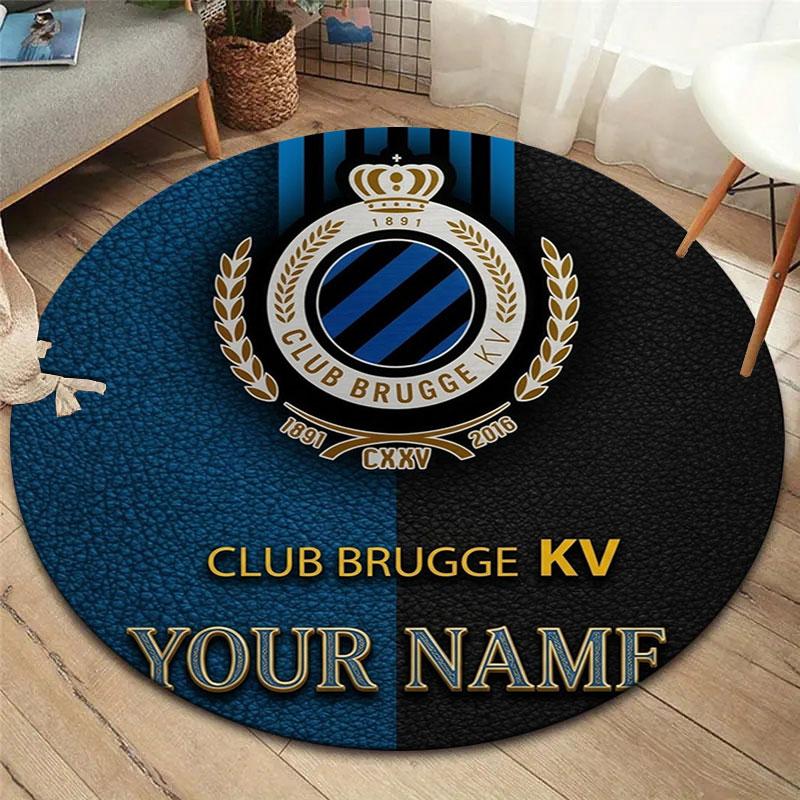 Club Brugge KV Custom Name Round Area Rug,Carpet Rug for Living Room Bedroom Sofa Playroom Decor,Non-slip Floor Mat
