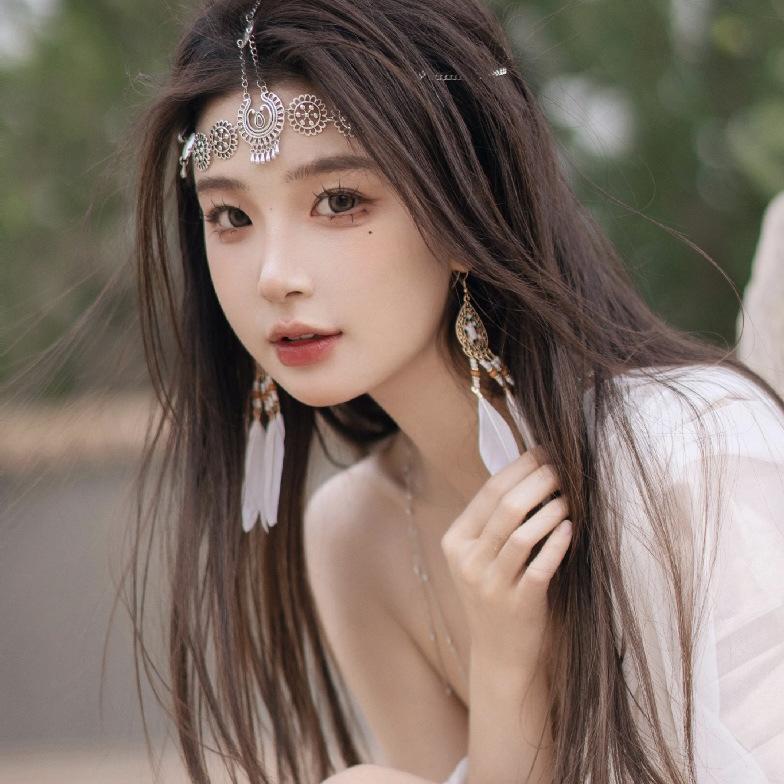 Retro Ethnic Style Forehead Chain Earrings Accessories Egypt Dubai Tibetan Exotic Style Desert Travel Head Jewelry Eyebrow Pendant