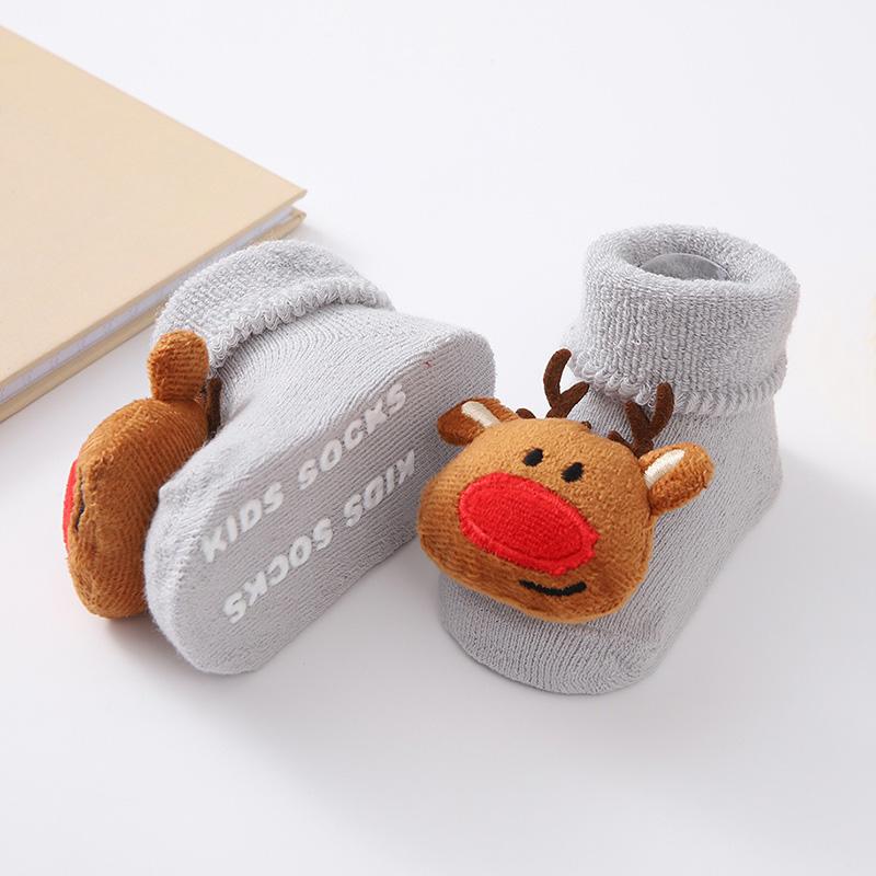 Skarpetki dla dzieci Antypoślizgowe skarpetki dla maluchów Skarpetki dziecięce Skarpetki z kreskówkowym motywem w stylu świątecznym dla chłopców i dziewczynek