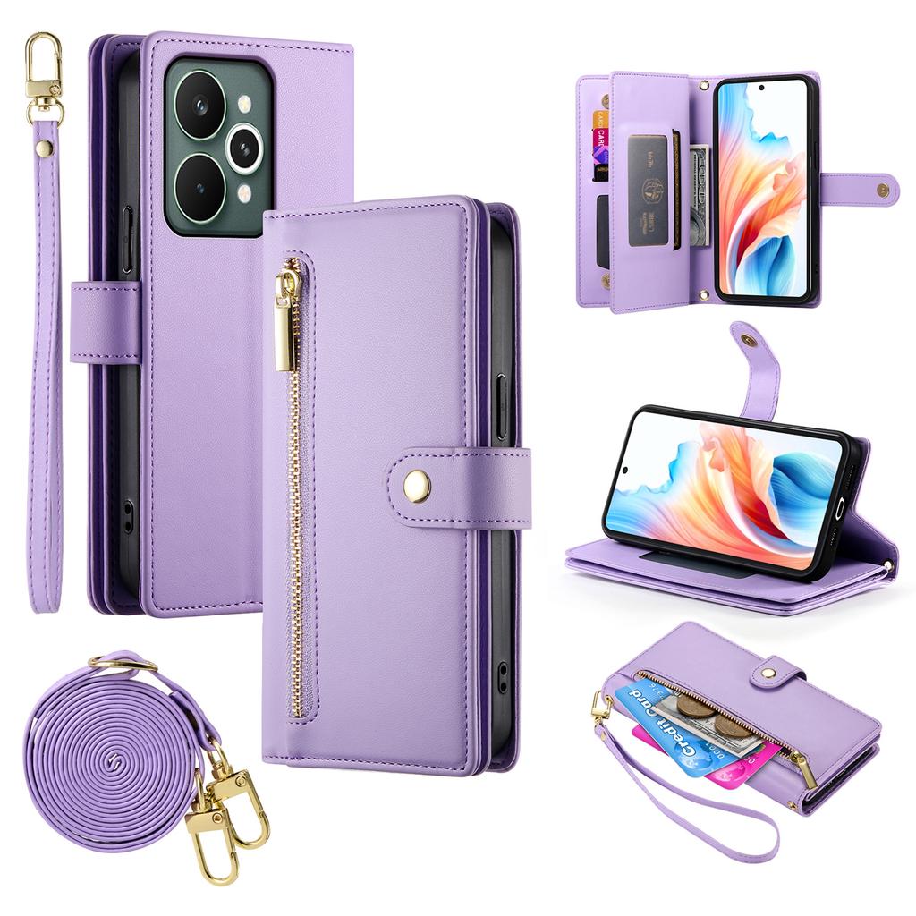 For Realme 15 Pro 5G/15 5G Case Zipper Pocket Wallet Leather Phone Cover with Straps