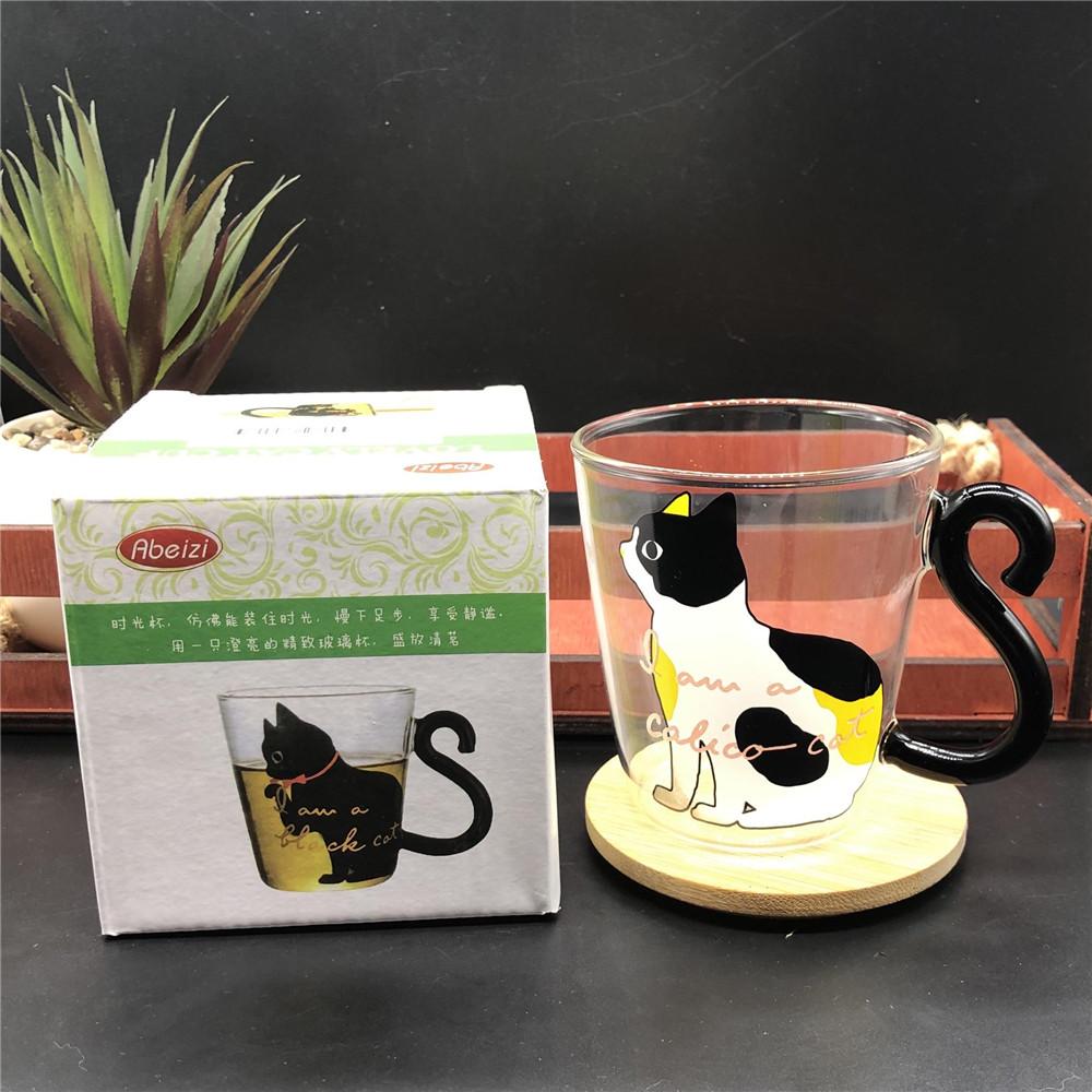 Real Shot Café Leite Chá Copo de Água Desenho Animado Criativo Gato Bonito Caneca Vinho Tinto Cerveja Champanhe Taças Crianças Garrafa Reutilizável