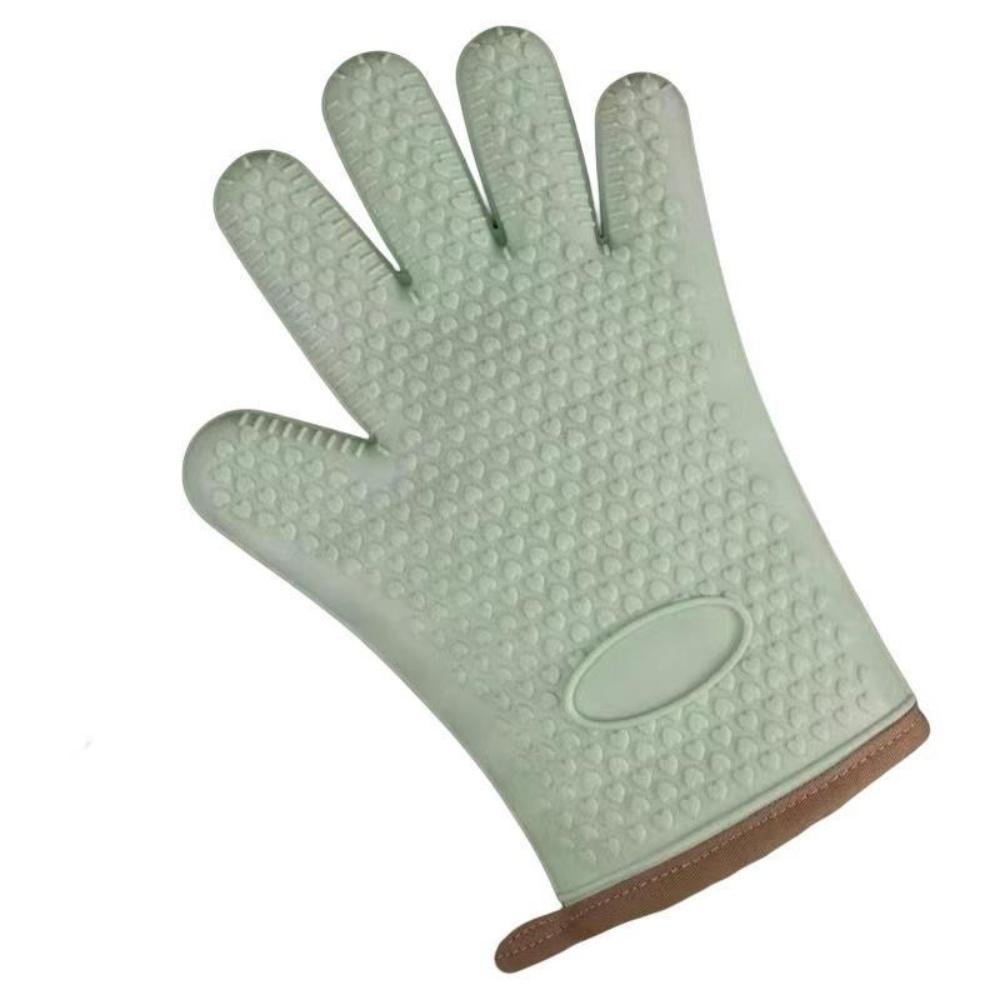 

Kitchen Microwave Oven Silicone Heat-Resistant Gloves Thickened with Cotton Lining, High-Temperature Baking Gloves