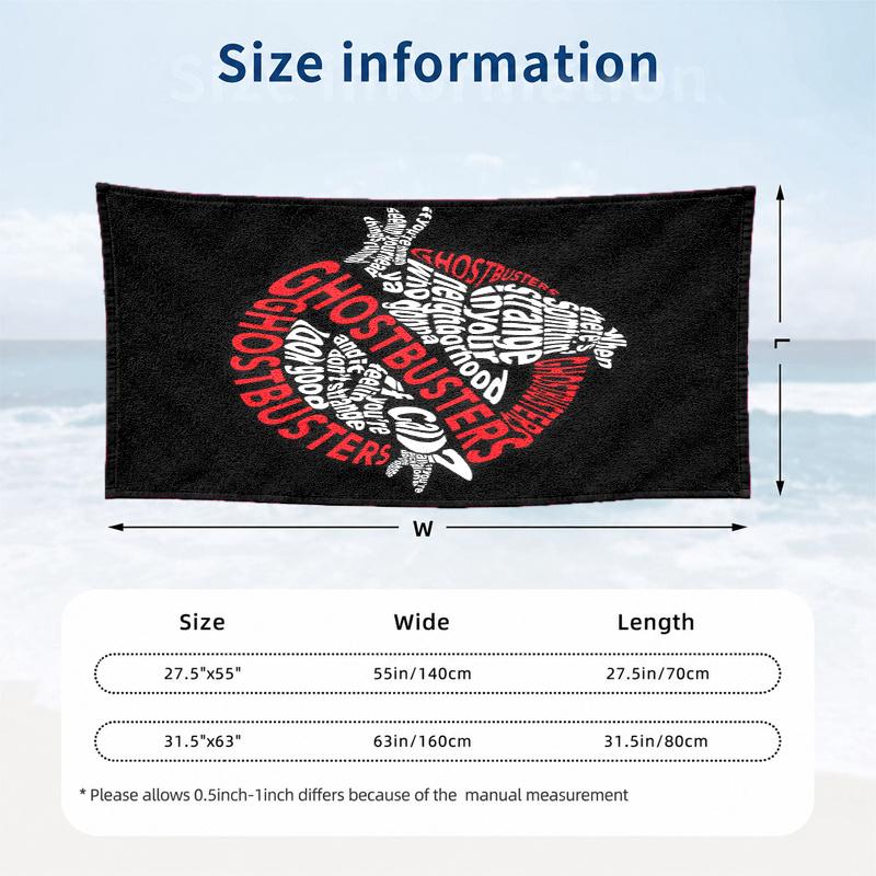 Ghostbusters Beach Towel Quick Dry Soft MicrofiberSand Resistant Oversized Cabana Bath Sheet for Swimming Pool Travel Gift