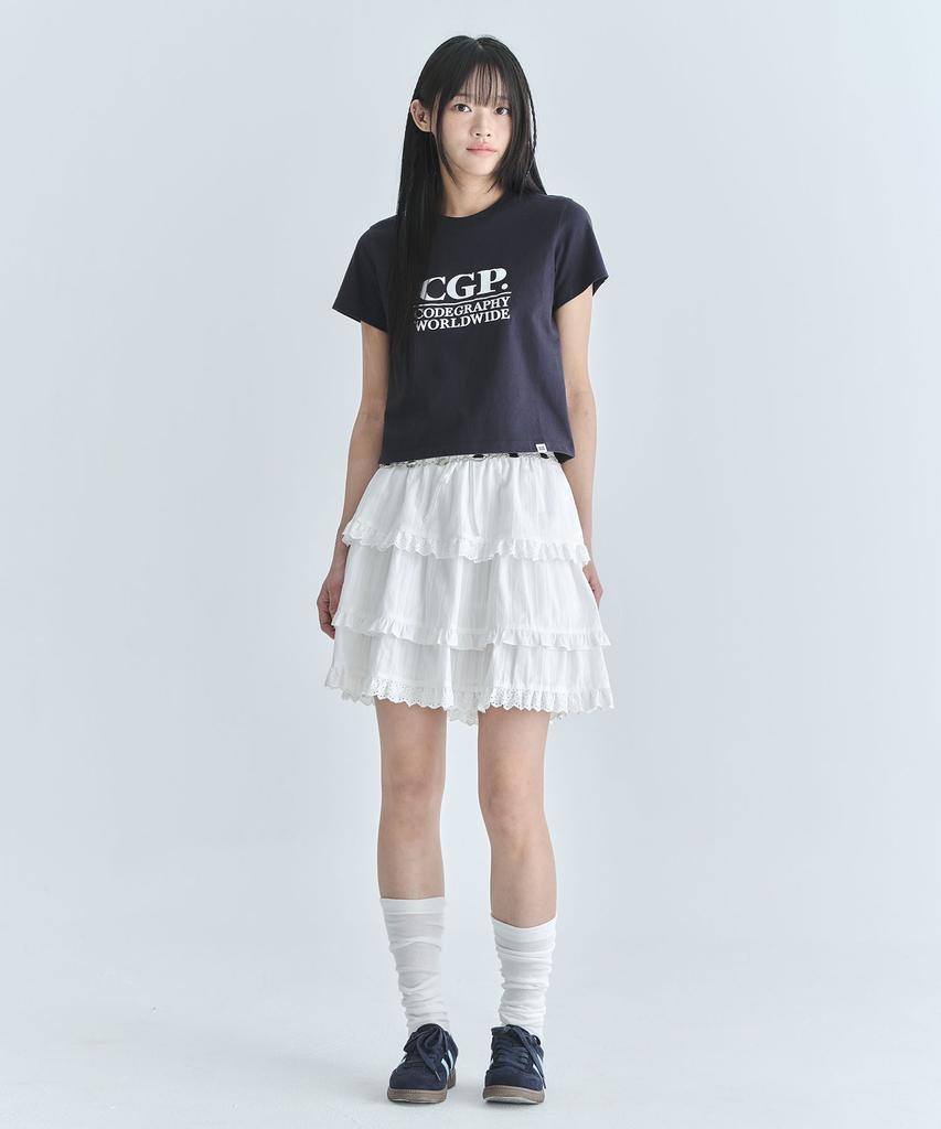 CGP (Women) Square Logo Short Sleeve T-Shirt_Dark Navy