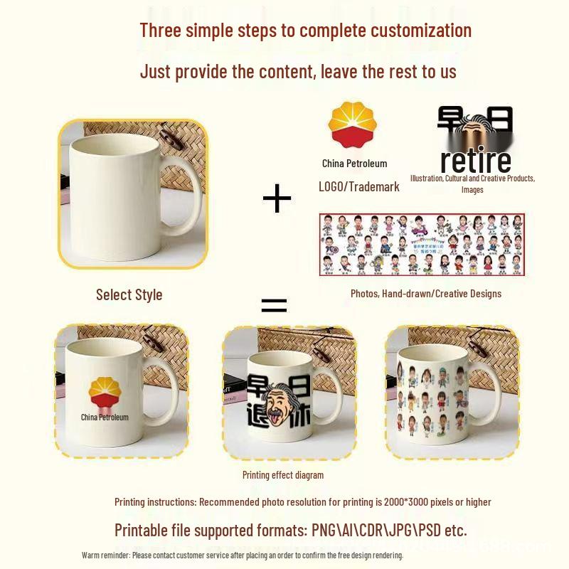 DIY Heat Transfer Ceramic Mug - High Temperature Resistant Blank Coating Cup