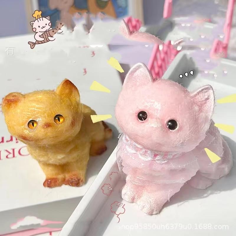 Cartoon Kawaii Soft Animal Plush Bunny Cat Slow Rebound Fingertip Fidgety Toy Girl Squishy Birthday Gift Persian Cat Kids Pet
