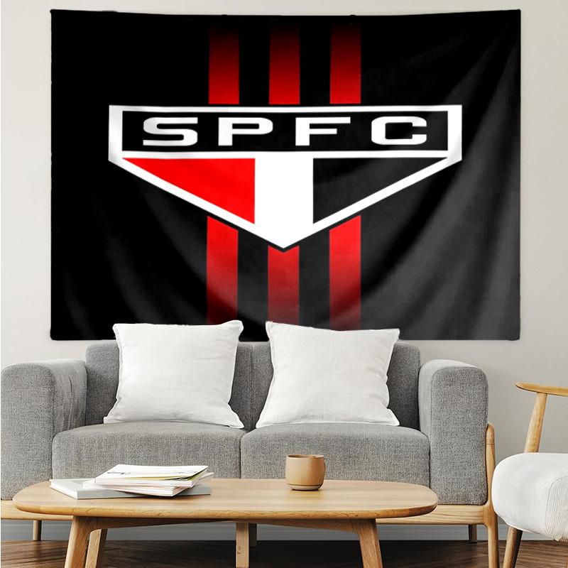 Pau-lo Fc Emblem Printed Printed Tapestry, for Bedroom,Livingroom, Dormitory, Large Wall Decor, Fabric Decor Fan Birthday Gifts