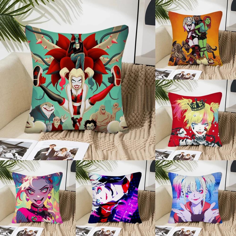 BEAST KINGDOM Harley Tv Quinn Pillow Case Square Pillow Bedroom Sofa Leisure ComfortCushionCar Living Room Home Decoration 40X40