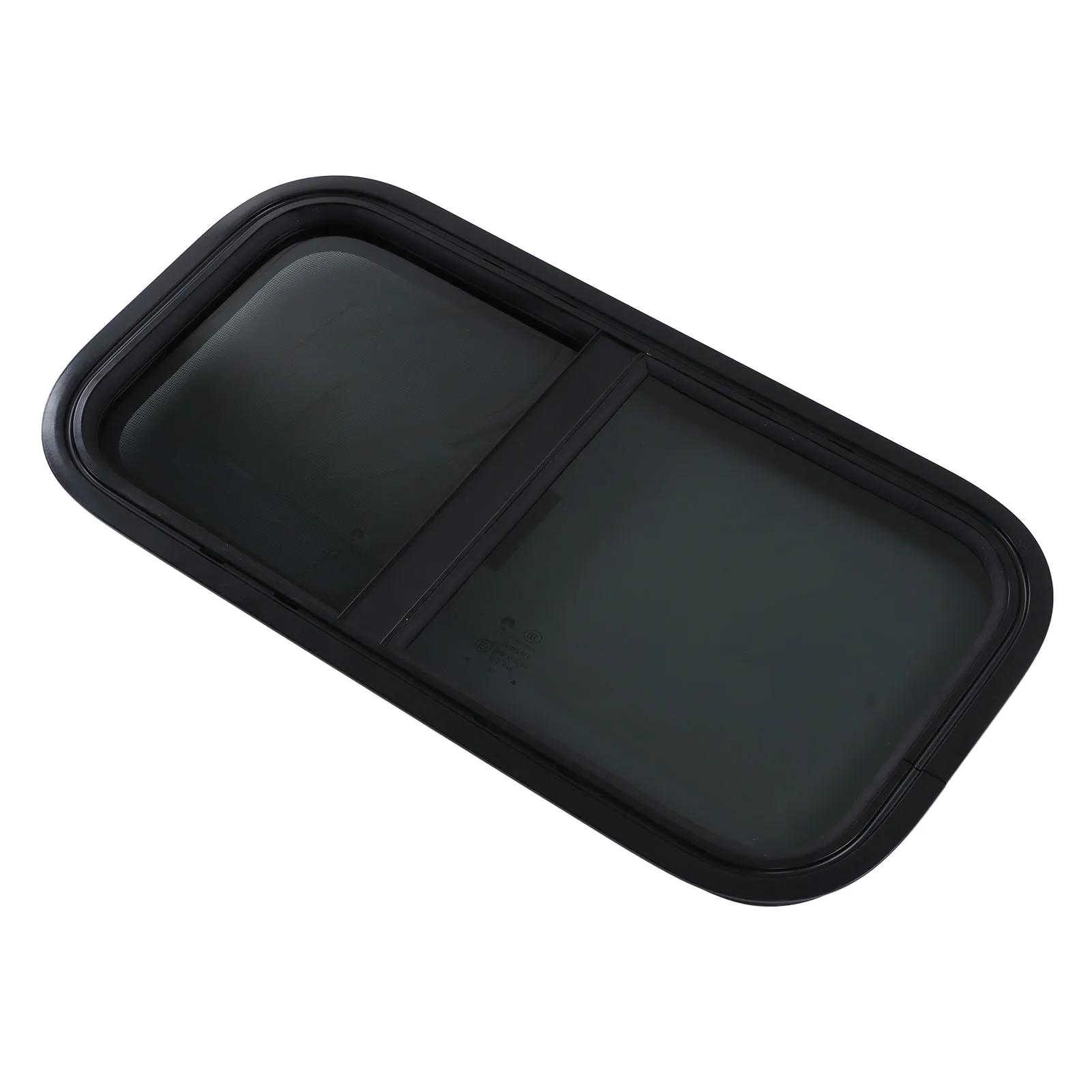600x300mm RV Window with Screen Vertical Horizontal Sliding for Campers Trailers Construction Vehicles nero