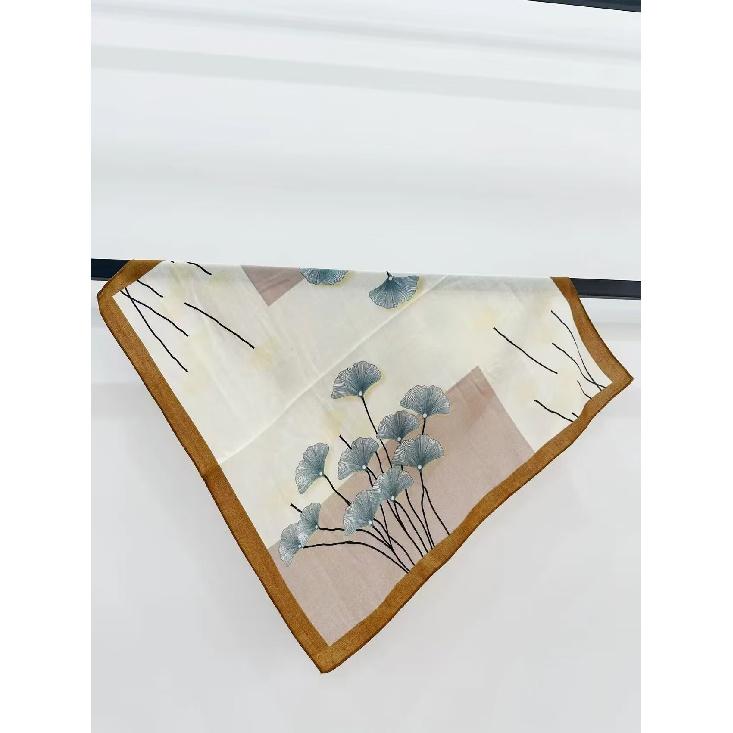 

Женский весенне-осенний новый хлопковый лен с цветочным принтом и буквами, хлопковый лен с узором «елочка», шелковый шарф, квадратный шарф, профессиональный шарф, шарф 70*70CM