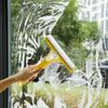 2Pcs 3-in-1 Window Cleaning Scraper with Sprayer Ergonomic Handle Built-in Spray Bottle Cleaning Brush Glass Cleaner Tool