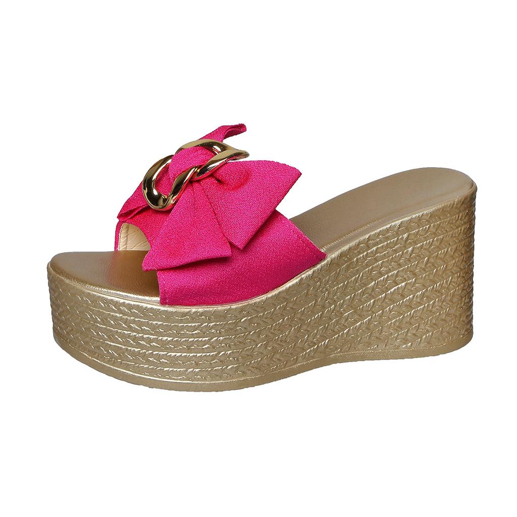 Mode Dames Slee Slippers Casual Luxe Schoenen Nieuwe Zomer Mode Sandalen Hoge Hakken Appliques Bloemen Platform Platform Slides Dames